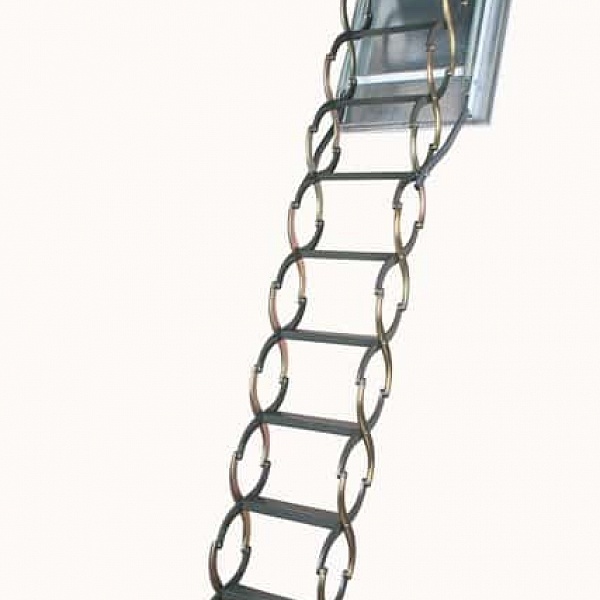 Чердачная лестница Fakro LSF ножничная металлическая огнестойкая 60x120x300 см