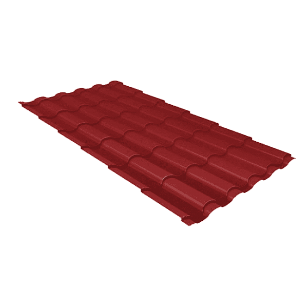 Металлочерепица Grand Line Kredo 0,5 Quarzit RAL 3011 коричнево-красный