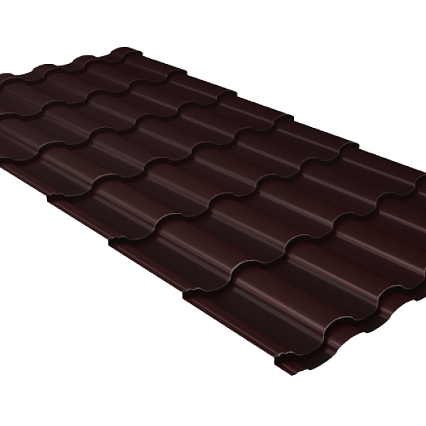 Металлочерепица Grand Line Kredo 0,5 Quarzit RAL 8017 шоколад